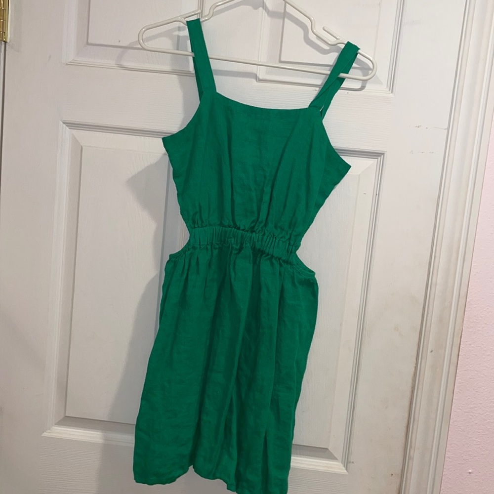 Green Zara linen dress